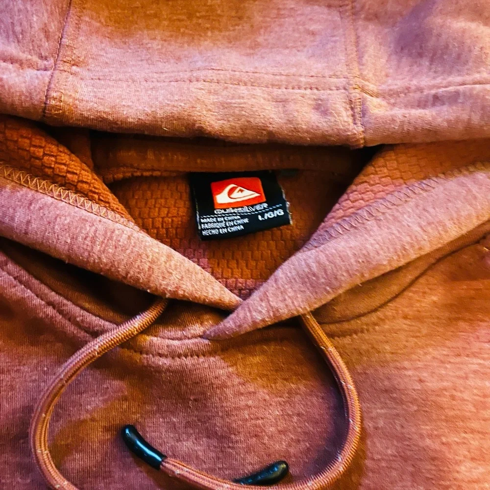 Quiksilver Men's Burnt Orange Hoodie - Picture 2 of 4